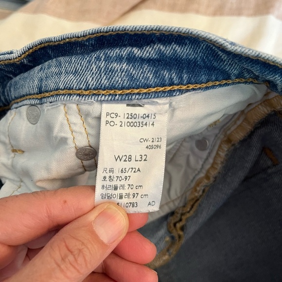 Levi's Premium 501 Straight Jeans in Hollow Days Medium Wash Size 28 L 32" - Picture 9 of 14